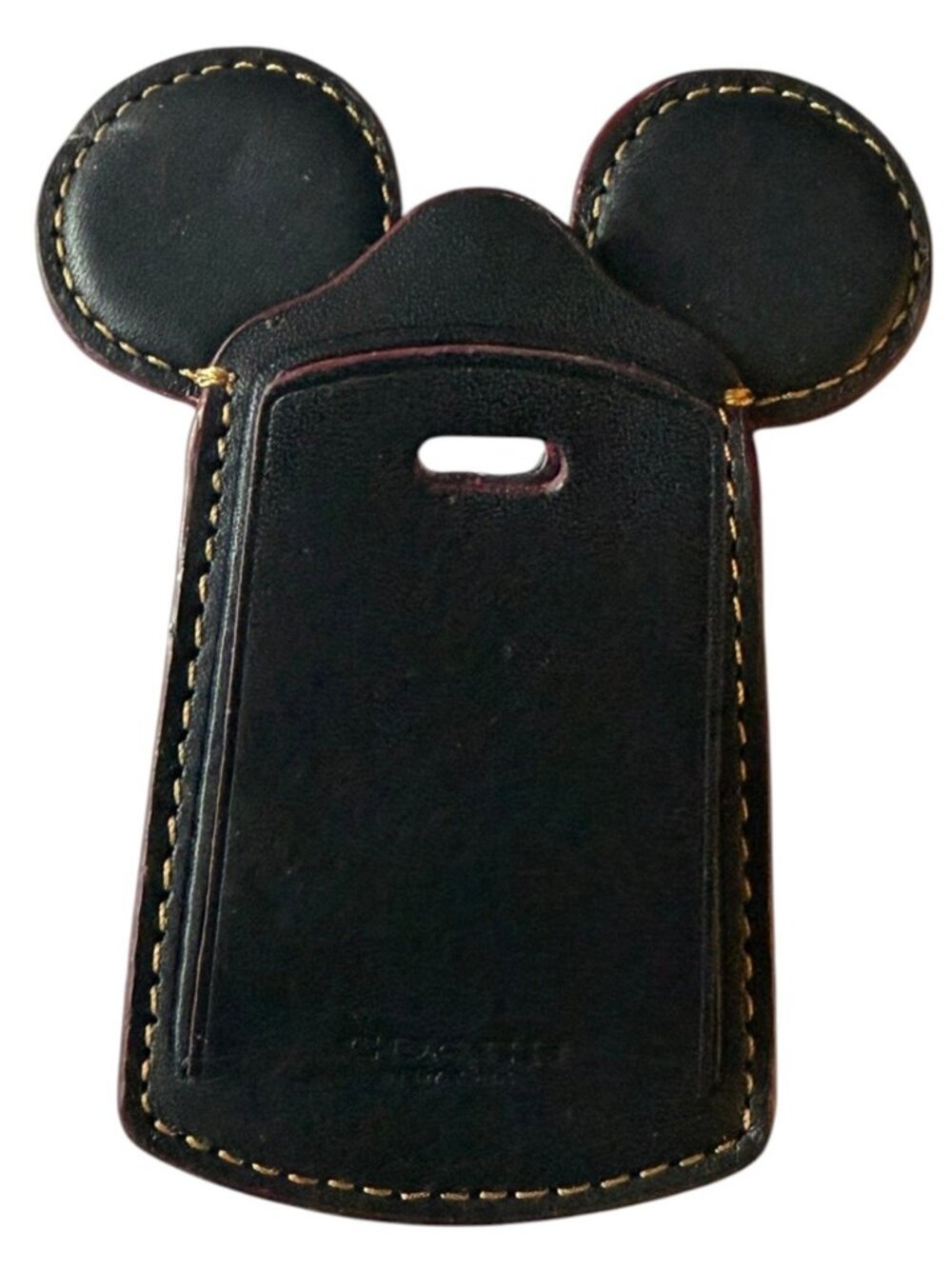 Disney x Coach Mickey Mouse Leather Luggage ID Tag Black Red Bag Charm